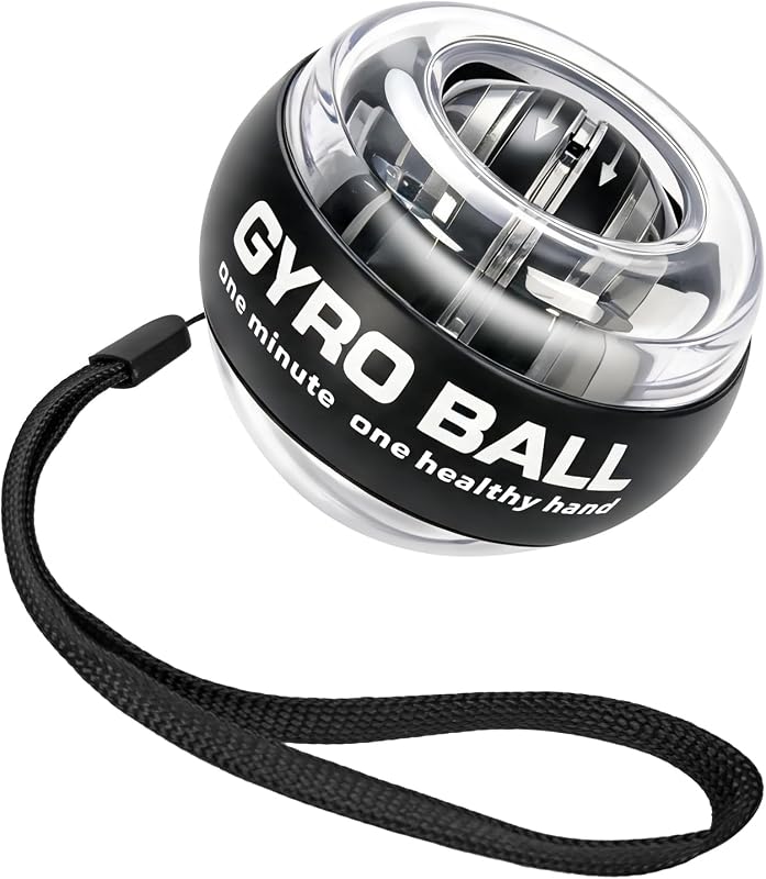 Gyro/Torque Ball Hand Exerciser, 6-Gear Color-Changing Light | Wrist Trainer Ball Auto-Start Gyroscopic Forearm Exerciser, Torqueball for Strengthening Arms, Fingers, Bones and Muscles