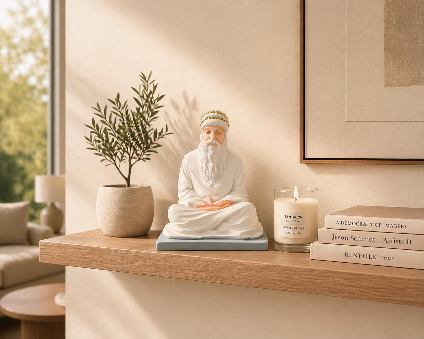 PAPILON Osho Statue for Home & Office | 6 Inch Handmade Spiritual Idol Showpiece for Puja, Vastu, Mandir & Decoration | Auspicious Gift for Blessings, Health, Wealth & Happiness 1