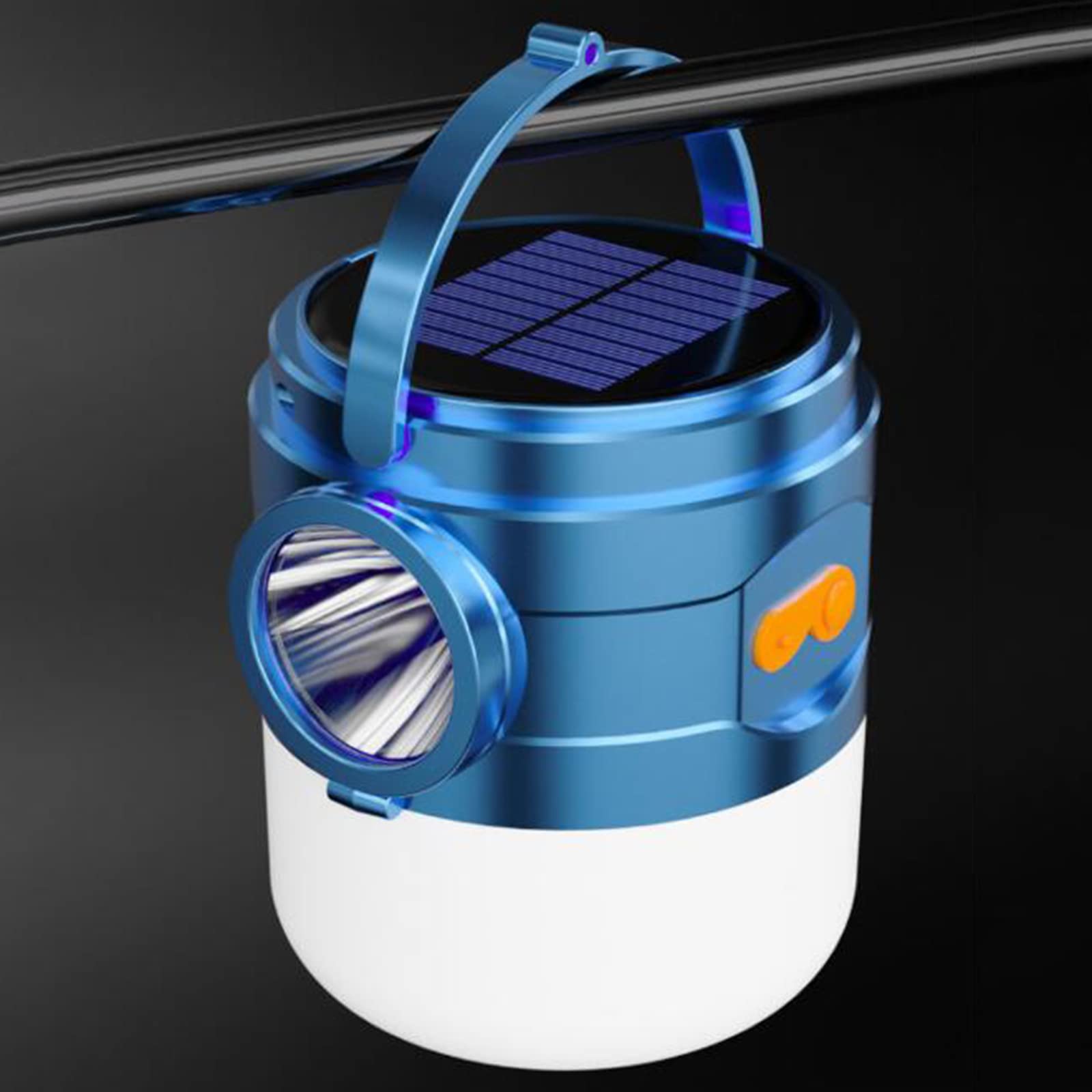 Luce di Emergenza Solare a LED per Esterni con Ricarica USB Torcia a Doppia Sorgente Luminosa Lampadina Bianca Illuminazione da Campeggio Impermeabile può Essere Appesa