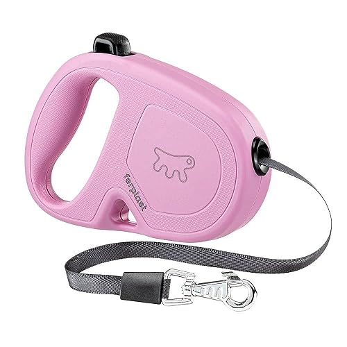 Ferplast Correa retráctil para Perros medianos Flippy One Tape S, Correa Extensible 4 m, máx 15 kg, Rosa