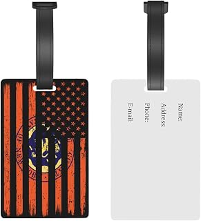 US and Official Flag of Nassau County, New York Luggage Tags for Suitcases Travel Tags ID Labels for Women Men Travel Bag Luggage Accessories