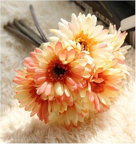 Amazon 人工ガーベラフラワーartfen人工デイジー花花嫁ブライズメイドholding花7 Stemsシルクデイジー花ウェディングブーケ用リビングルームオフィスパーティー庭diy装飾 Artfen 009as 造花 オンライン通販