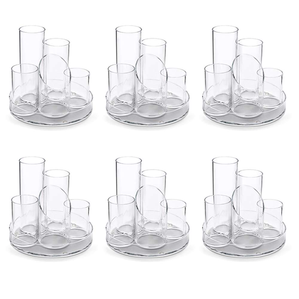 Osco Clear Acrylic 5 Tube Pen Pot (Pack of 6), ADT5 โ image 1