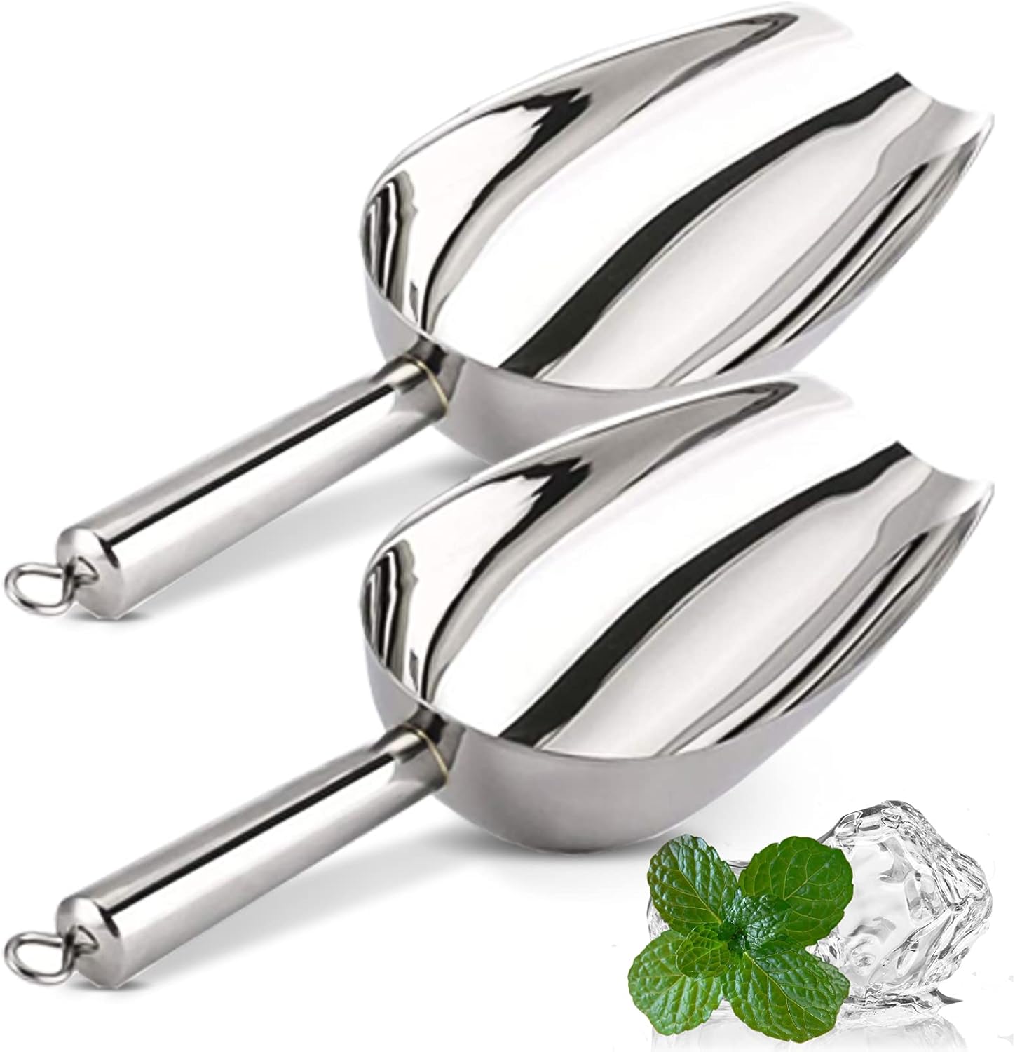 Amazon Com Stainless Steel Ice Scoop 4oz Ice Scoop Small Metal Food Candy Scoop For Kitchen Bar Buffet Party Wedding 2 Pack Home Kitchen