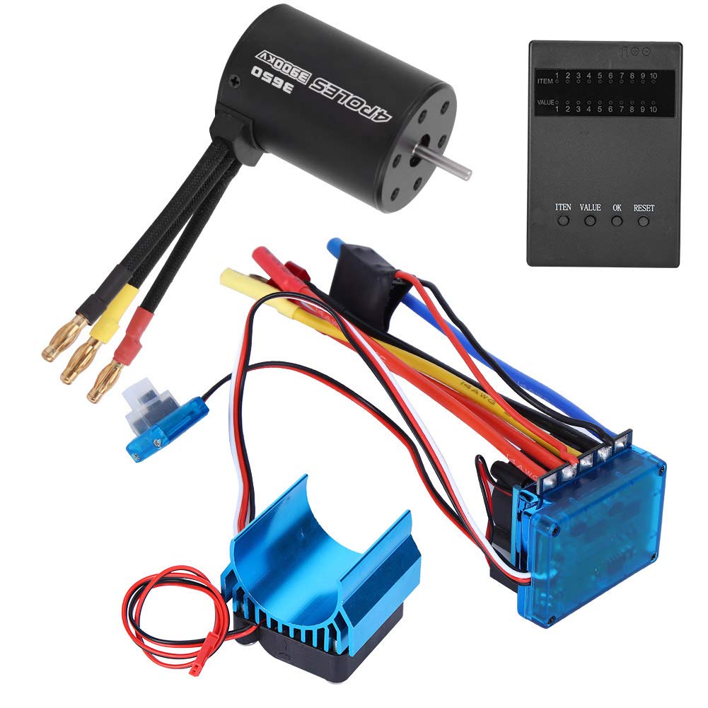 Kombinacja silników RC VGEBY, silnik 3650 3900 Kv + bezszczotkowy regulator + radiator + zestaw kart programowych Akcesoria kompatybilne z modelami samochodów RC (120A)