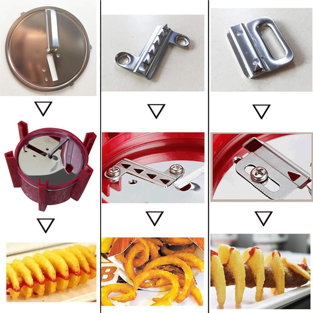 MYJYG 家庭用 業務用 手動トルネードポテトカッター スパイラルスライサー 3種ブレード トルネード/千切り/ソーセージ入れ