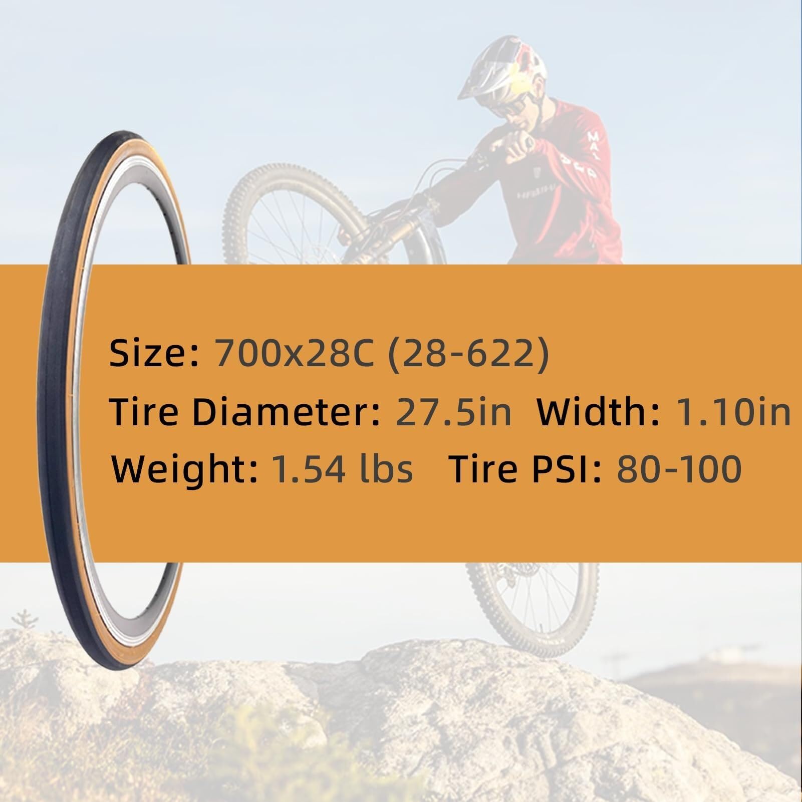 2 Sztuki 700x25C/700x28C Składanych Opon Szosowych i Dętek | 60 TPI, Ochrona Przed Przebiciem, Wymienny Dodatek do Roweru Górskiego (MTB)(700x28c)