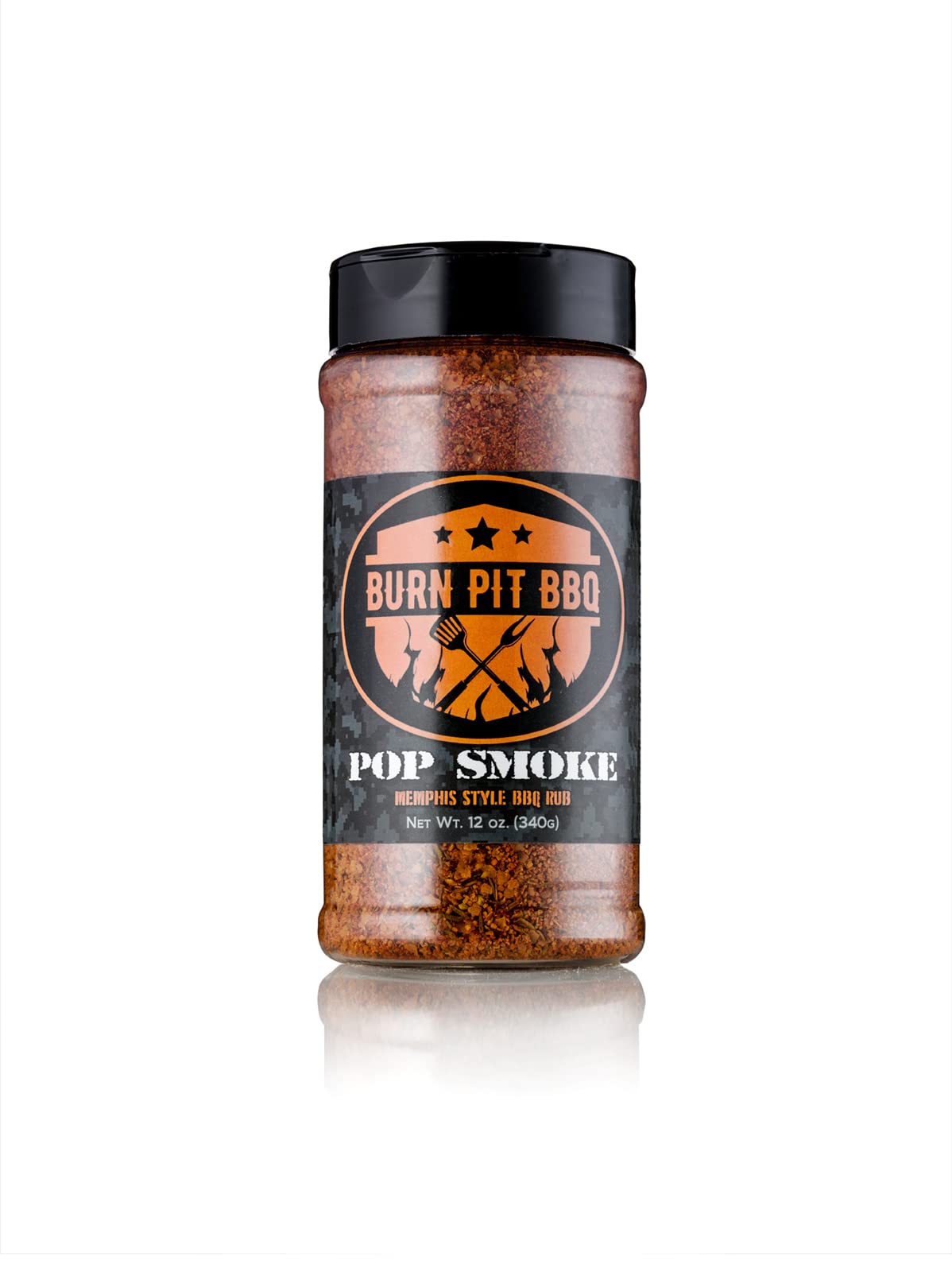 Burn Pit BBQ Pop Smoke Memphis Style BBQ Rub - Great with Ribs, Poultry, Beef, and Pork - 0g Sugar and 1g Carbs - All-Natural, Gluten-Free, Non-GMO and No MSG - Veteran Owned - 12 oz (340g)