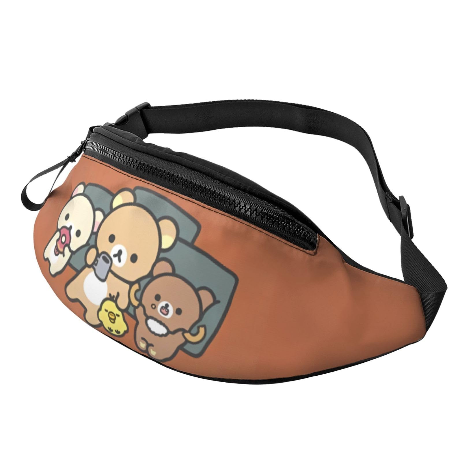 Crossbody Bag, Shoulder Bag, Large Capacity, Waterproof, Lightweight, Rilakkuma Body Bag, One Shoulder Bag, Waist Bag, Crossbody Bag, Sports Bag, Leisure Bag, black