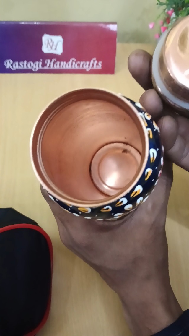 Pure Copper Water Bottle – Hand-Painted, Leak-Proof & Joint-Free For Fresh Water Storage - View #5