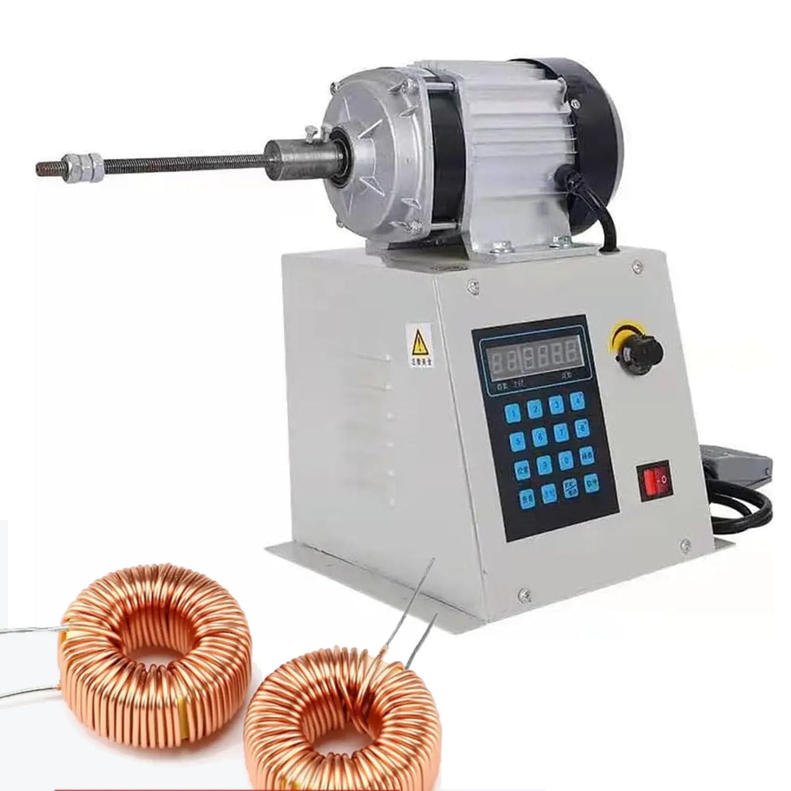 JozyJul Digital Control Coil Winding Machine, Automatic Wire Winder, Max Coil Diameter 700mm, Winding Diameter Range 0.2mm–3mm, Reverse Function,with Foot Switch 800W