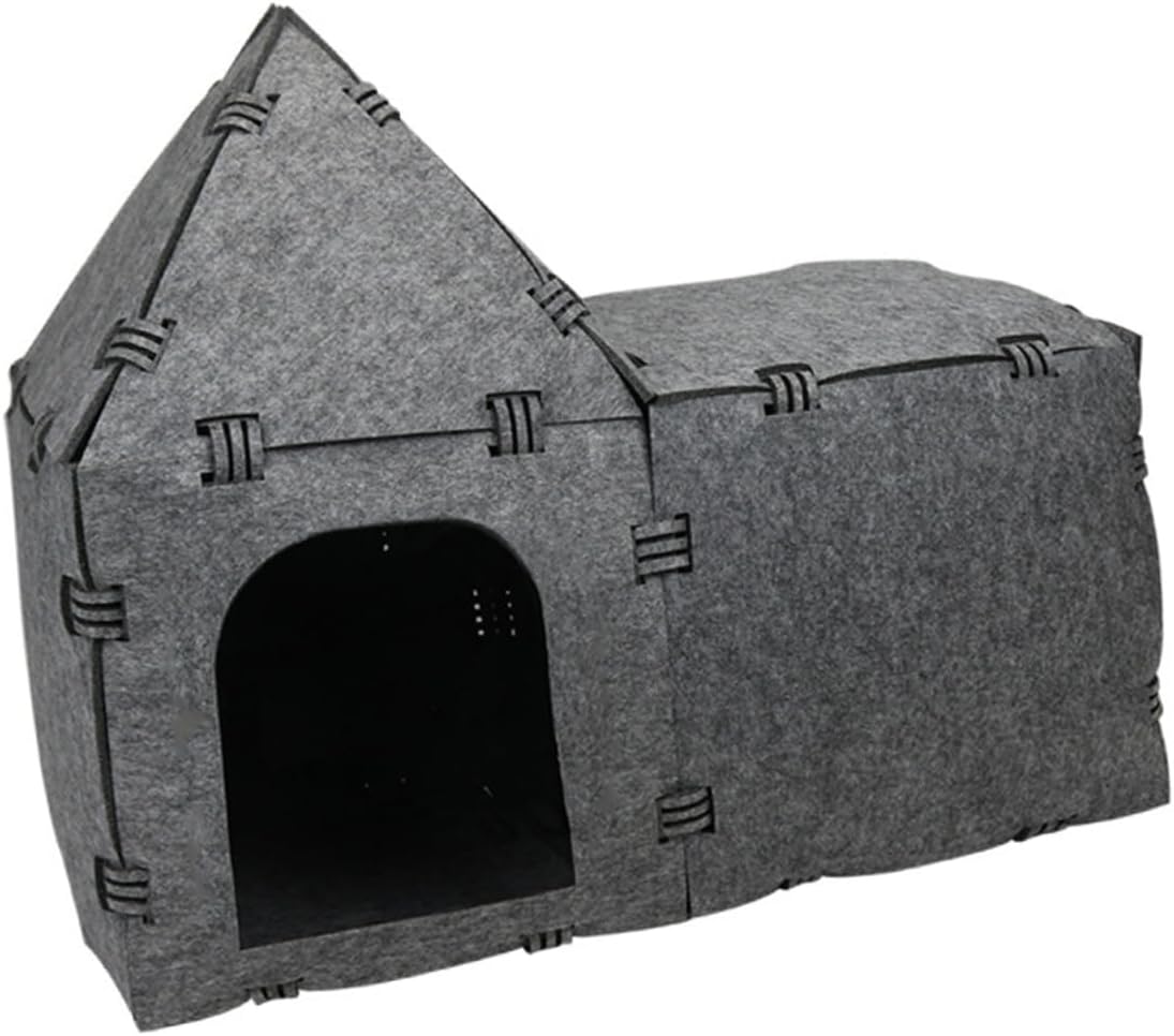 Sosoport Creative Felt Cat Tunnel House Versatile Cat Nest for Indoor Play and Relaxation Cat Tunnel Tube for All Seasons Sleeping Nest
