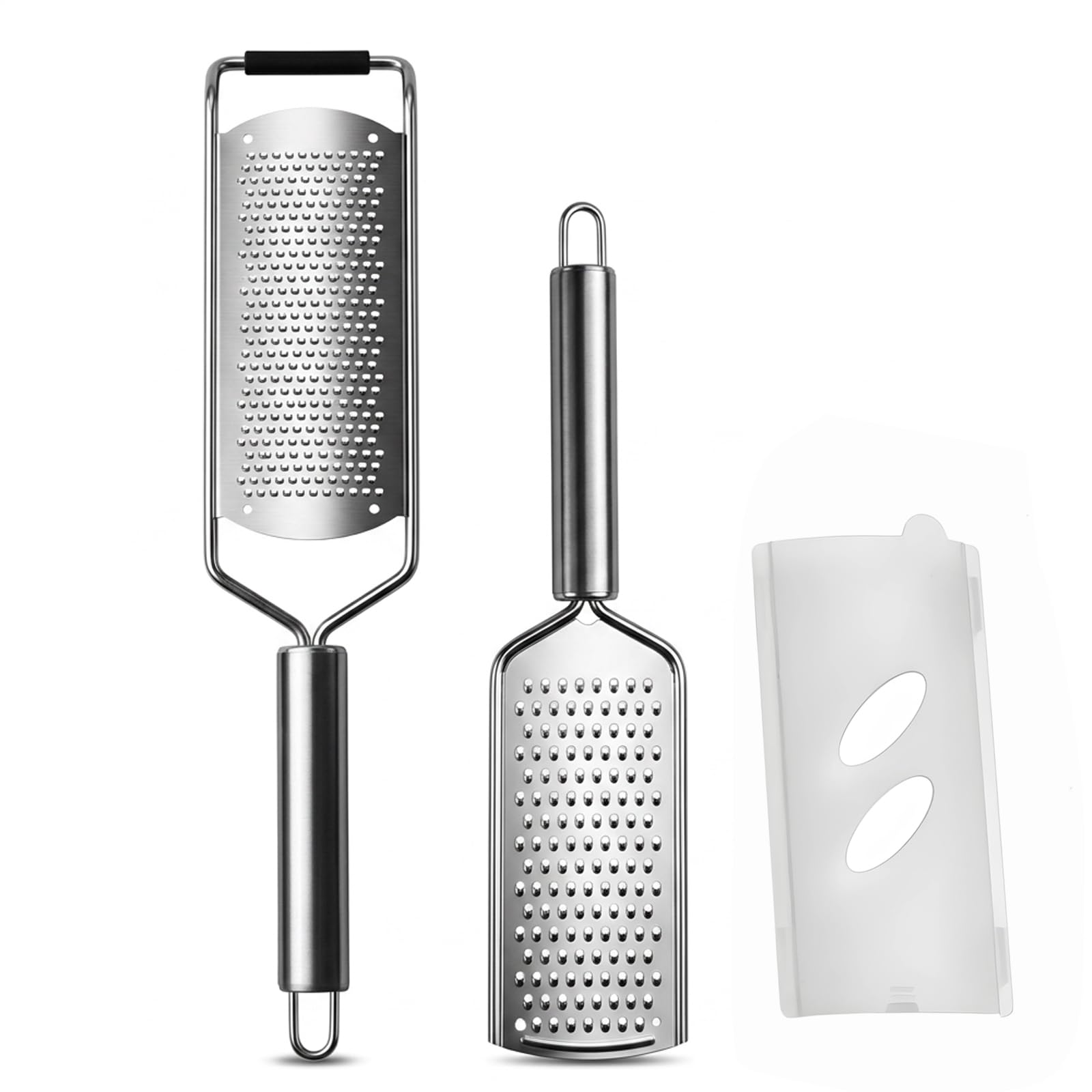Lemon Zester, Grater Set of Two, Hand Grater for Cheese and Garlic, Stainless Steel Kitchen Graters with Dual Sizes, Ideal for Daily Meal Preparation and Cocktail Garnish Making