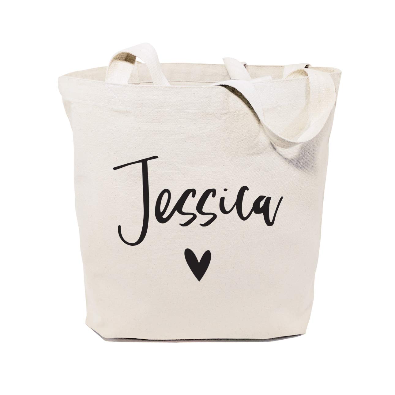 The Cotton & Canvas Co. Personalized Name Beach, Shopping and Travel Resusable Shoulder Tote and Handbag