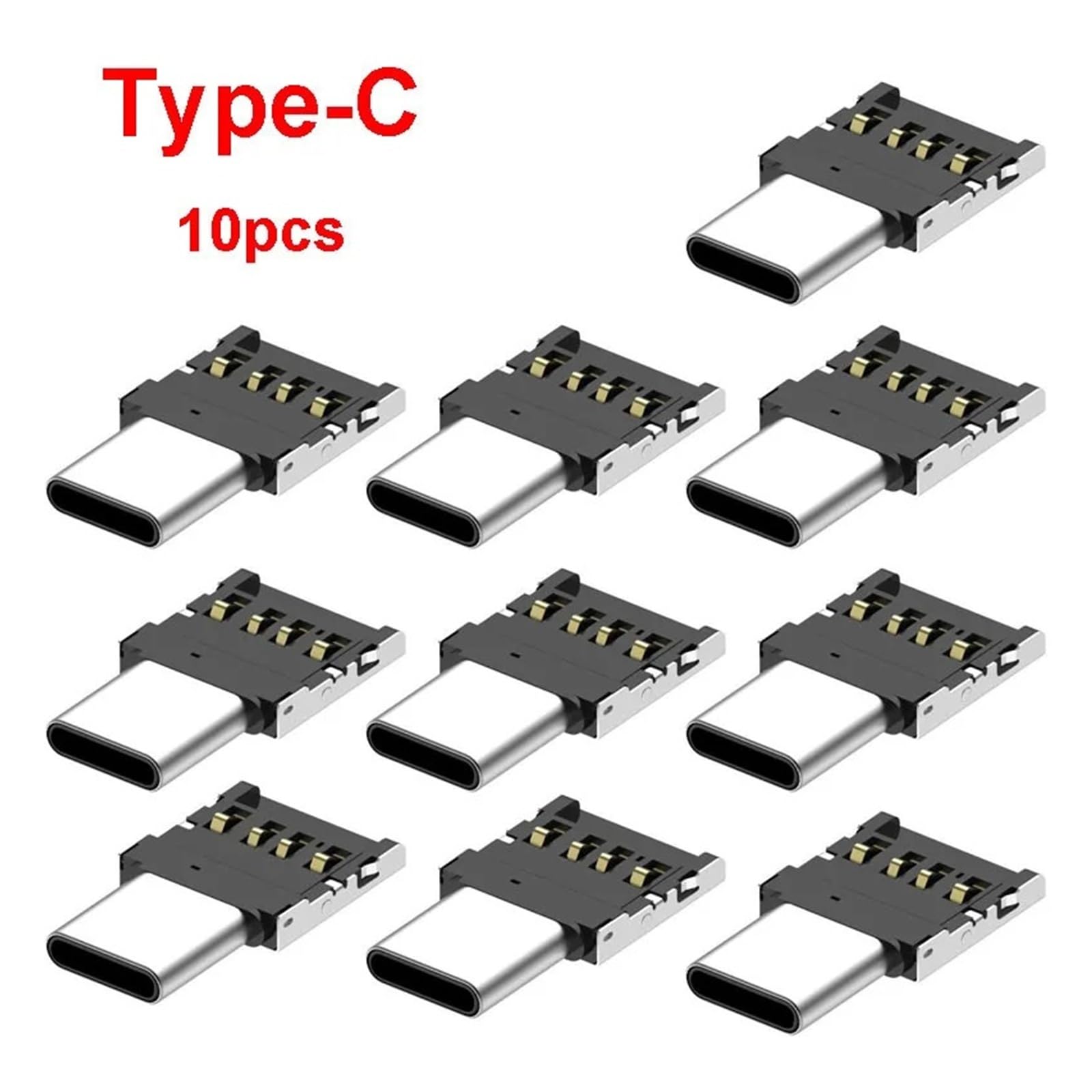 Adaptador USB C a USB tipo C OTG Cable para MacBook Android Phone (tipo C, 10 piezas)