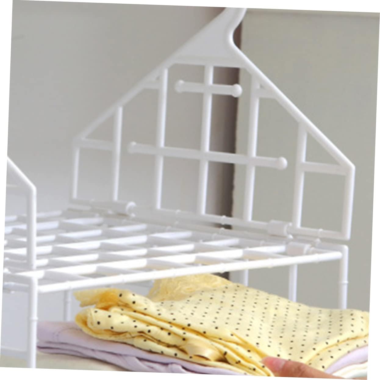 Levemolo Closet Hangers Space Saver Plastic Hanging Closet Shelf Organizer Grid Design White