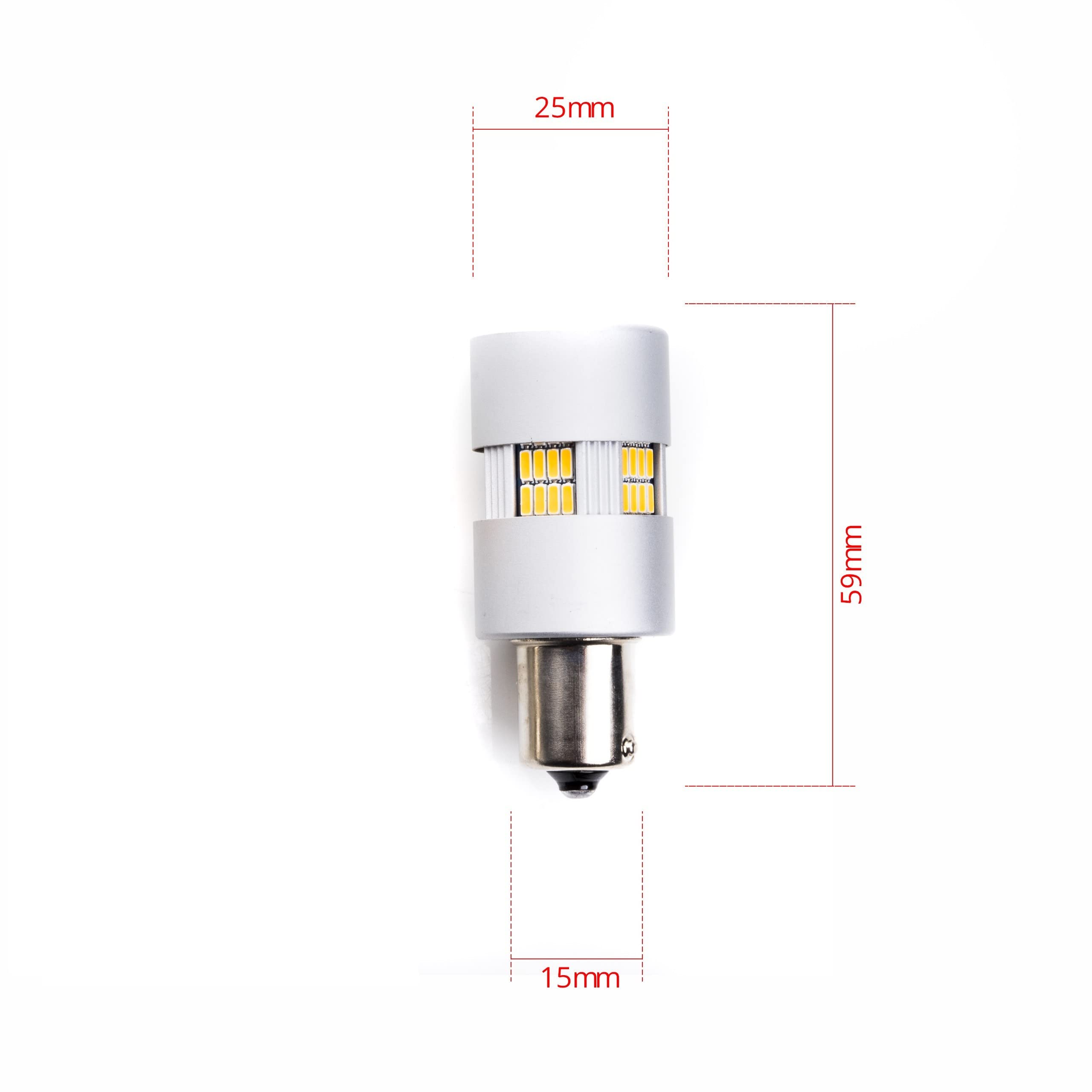 EinParts PY21W LED Lampadine 1700-1800K (Arancia) CANBUS 12V per Auto 135 x SMD 4014 LED, BAU15S