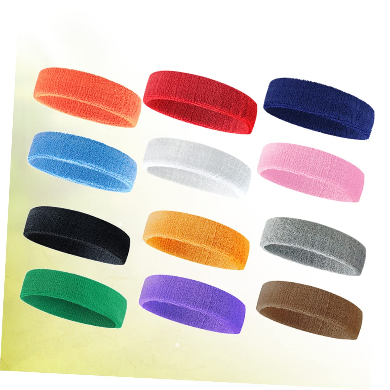 KOMBIUDA 12pezzi Fasce Sportive Traspiranti e Assorbenti Per Sudore Fascia Elastico Antiscivolo Per Yoga e Corsa All Aperto Casual