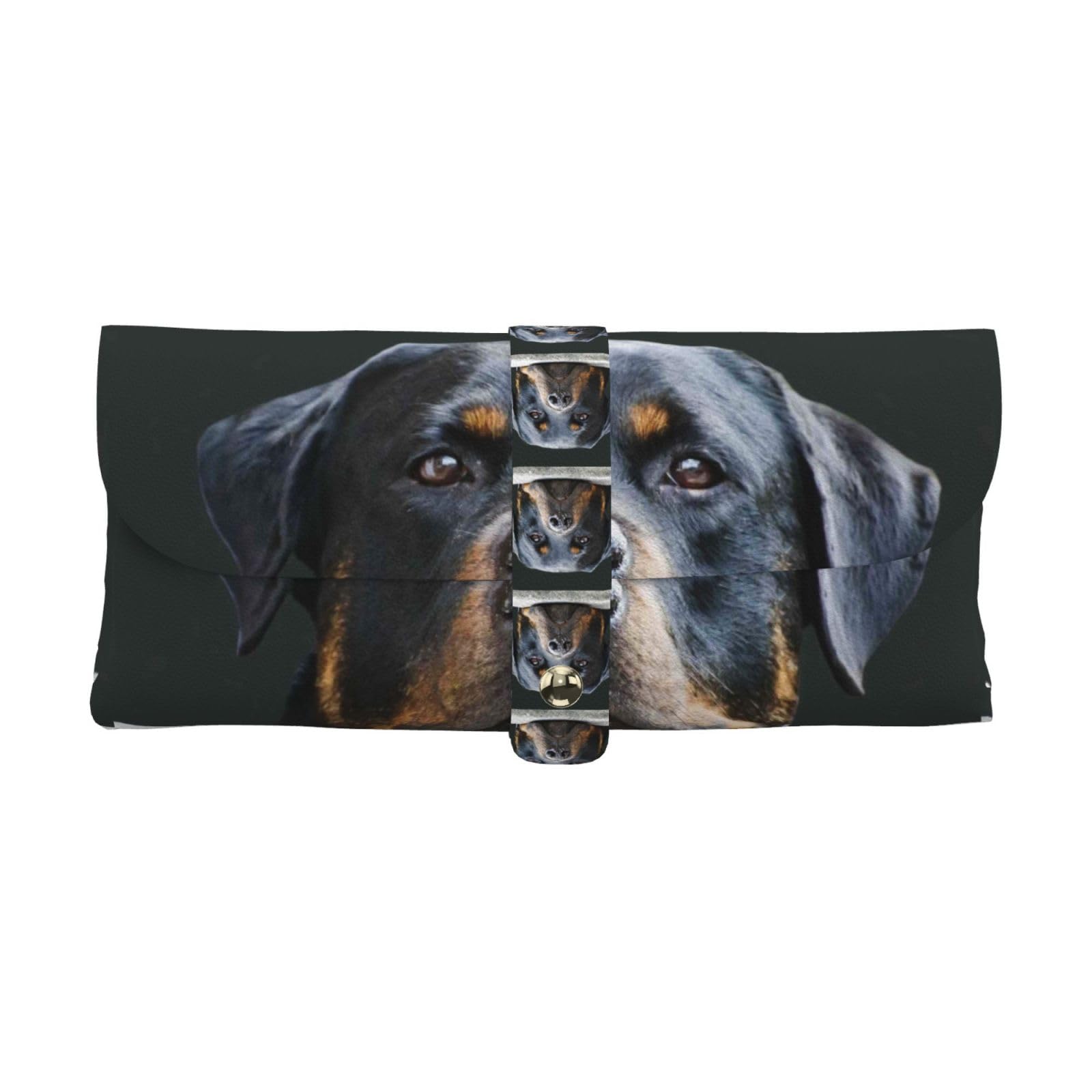 Poadnly Unisex Kids As Picture Rottweiler Pets Dogs Rottweiler, Portable Eyewear Case Soft Eyeglasses Bag Anti-Scratch Spectacles Sleeve Pu Leather Sunglasses Case