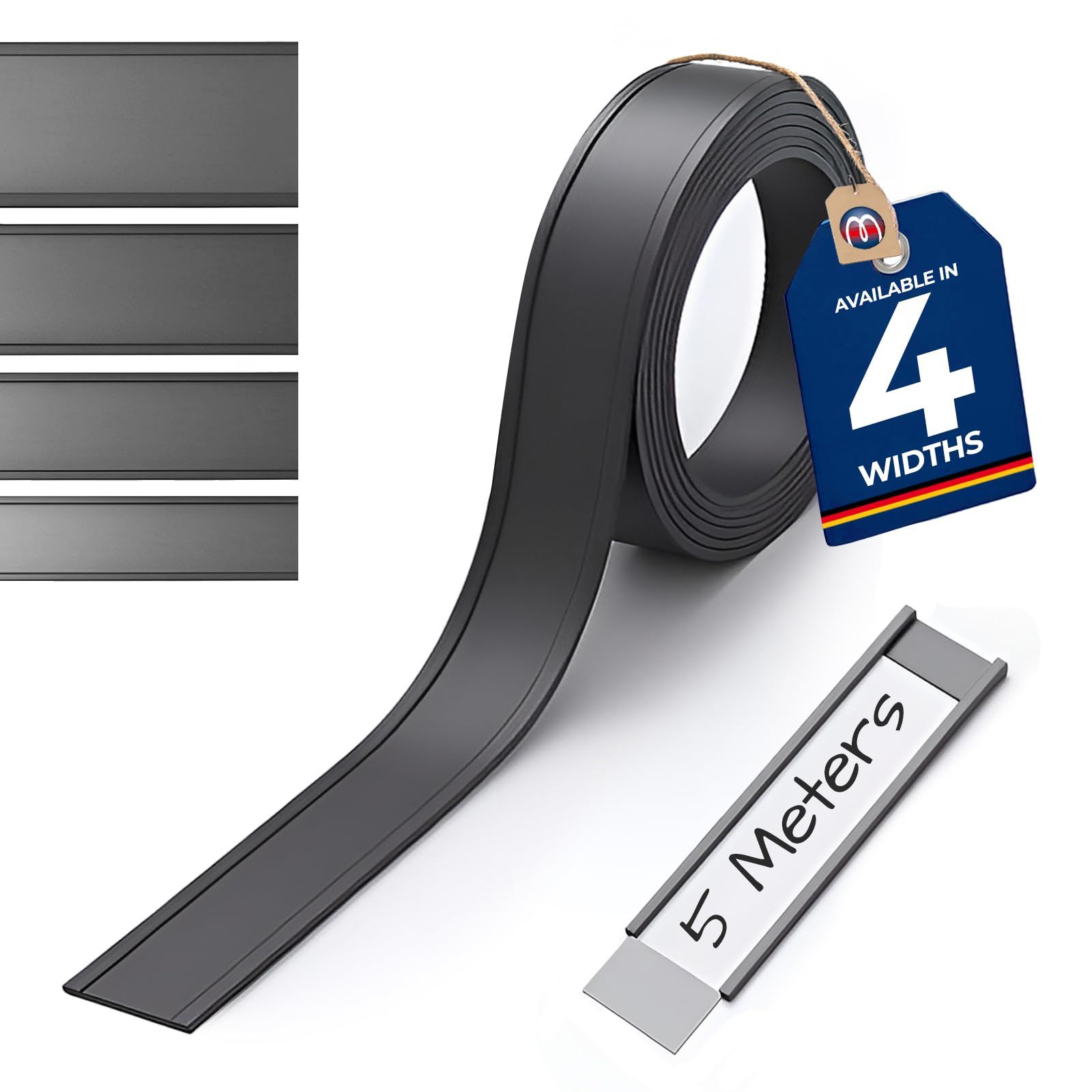 Magnetic C-Profile Magnetic Label Holder for Labels 5 m with Protective Film – Ideal for Mobile Labelling and Labelling, C Profile: Width 30 mm – Length 5 m