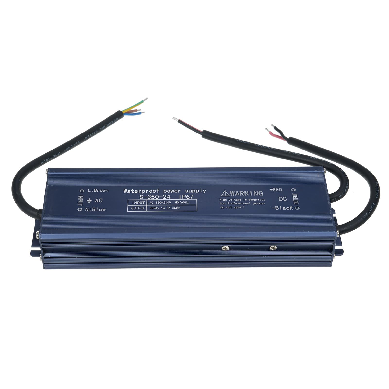Qcwwy Driver LED 24V 120W, Alimentatore Impermeabile per Strisce LED e Illuminazione di Insegne, Trasformatore IP67 con Uscita 150W per Uso Esterno (350W)