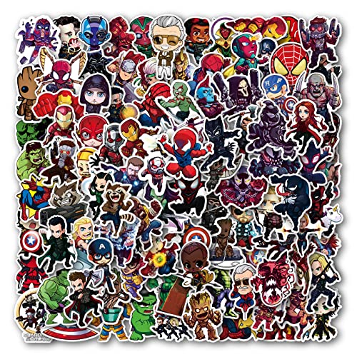 100 Autocolantes da Marvel Avengers para crianças, impermeáveis, vinil, banda desenhada, super-heróis, para portátil, garrafas de água, bicicleta, capacete de proteção, bagagem, skate, guitarra,