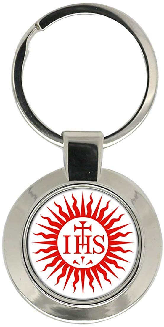 Giftshop Uk Unisex Silver Coloured Metal Jesuit Sun Key Ring