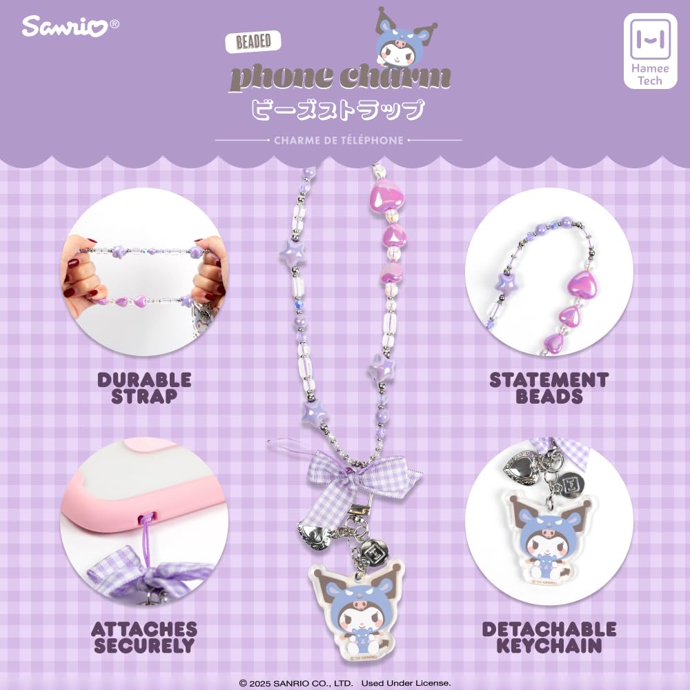 iFace Sanrio Cosplay Beaded Wristlet Universal Charm Strap - Wrist Strap for Cell Phone Camera Keys Earbuds - 2