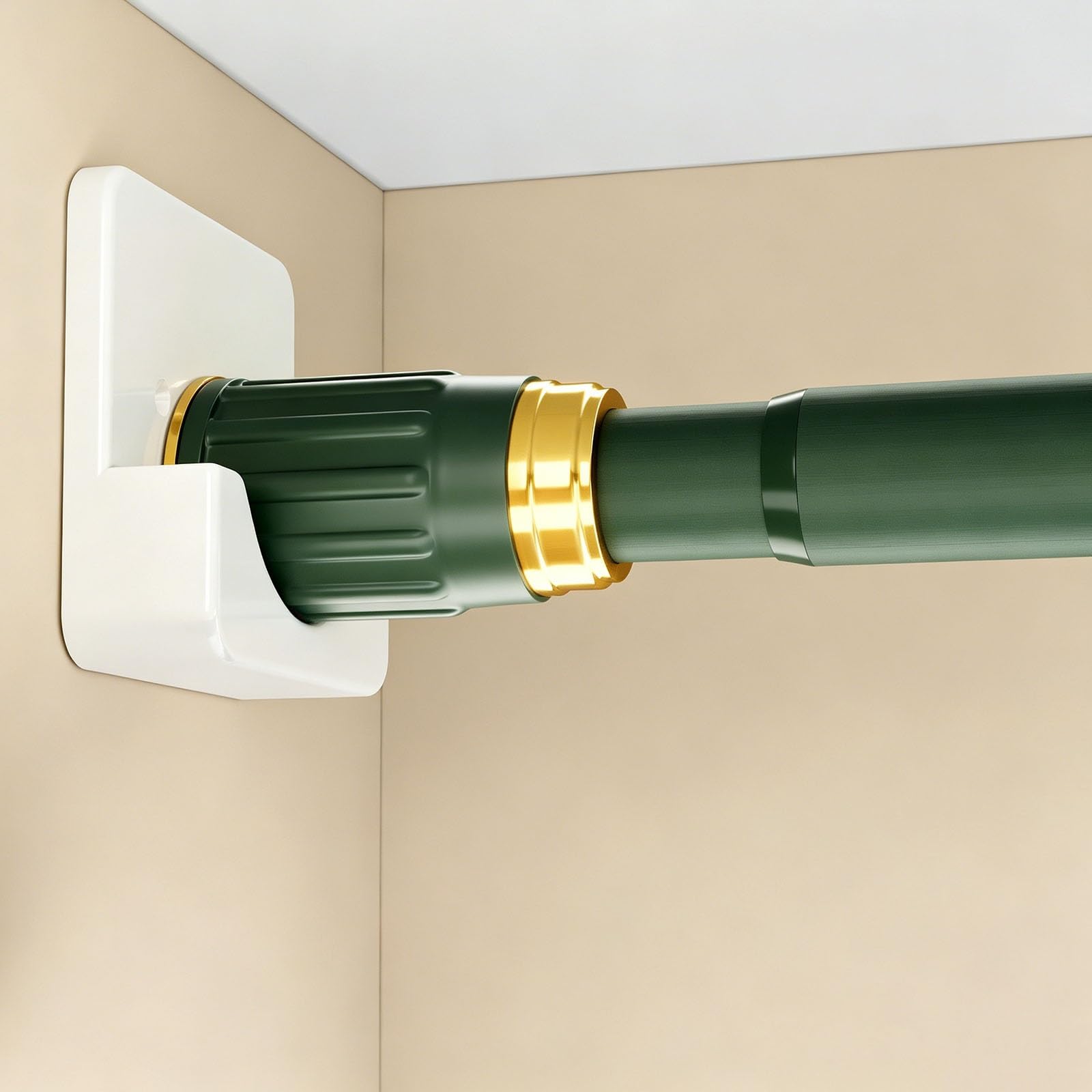 Tension Curtain Rods, Closet Rods for Hanging Clothes, Suitable for Wardrobe Storage, Drying Clothes on the Balcony, and Hanging Bathroom Curtains(Green,80-120cm/31.5-47.2in)