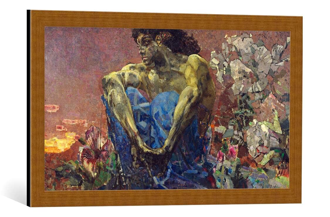 kunst für alle Framed Art Print: Michael Alexandrowitsch Wrubel The Seated  Demon - Decorative Fine Art Poster, Picture with Frame, 29.5x15.7 inch /  75x40 cm, Copper Brushed : Amazon.ca: Home