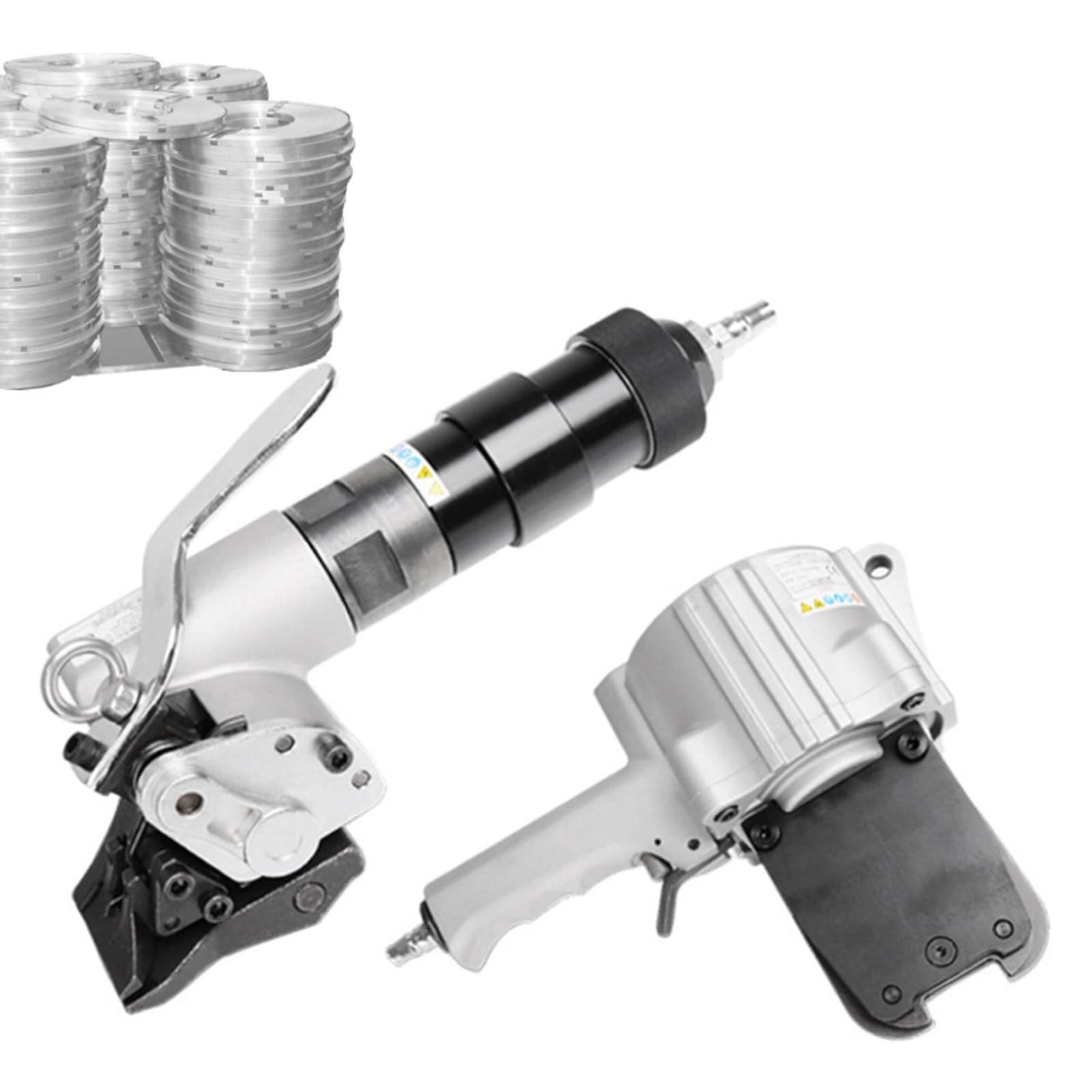 BOOZXCV Pneumatic Strapping Machine - Heavy-Duty Metal Tool with Tensioner, and Sealer for 19/25/32mm Width Packaging (19mm)