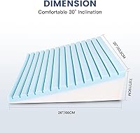Vista 3 de Bed Wedge Pillow for Sleeping, and Resting, Gel Memory Foam Pillow for Back, Knee Pain Relief After Surgery, 7.5 Inch Triangle Elevation Cushion for