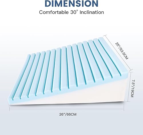 Miniatura 3 de Almohada de cuña de cama para dormir y descansar, almohada de espuma viscoelástica de gel para espalda, alivio del dolor de rodilla después de la