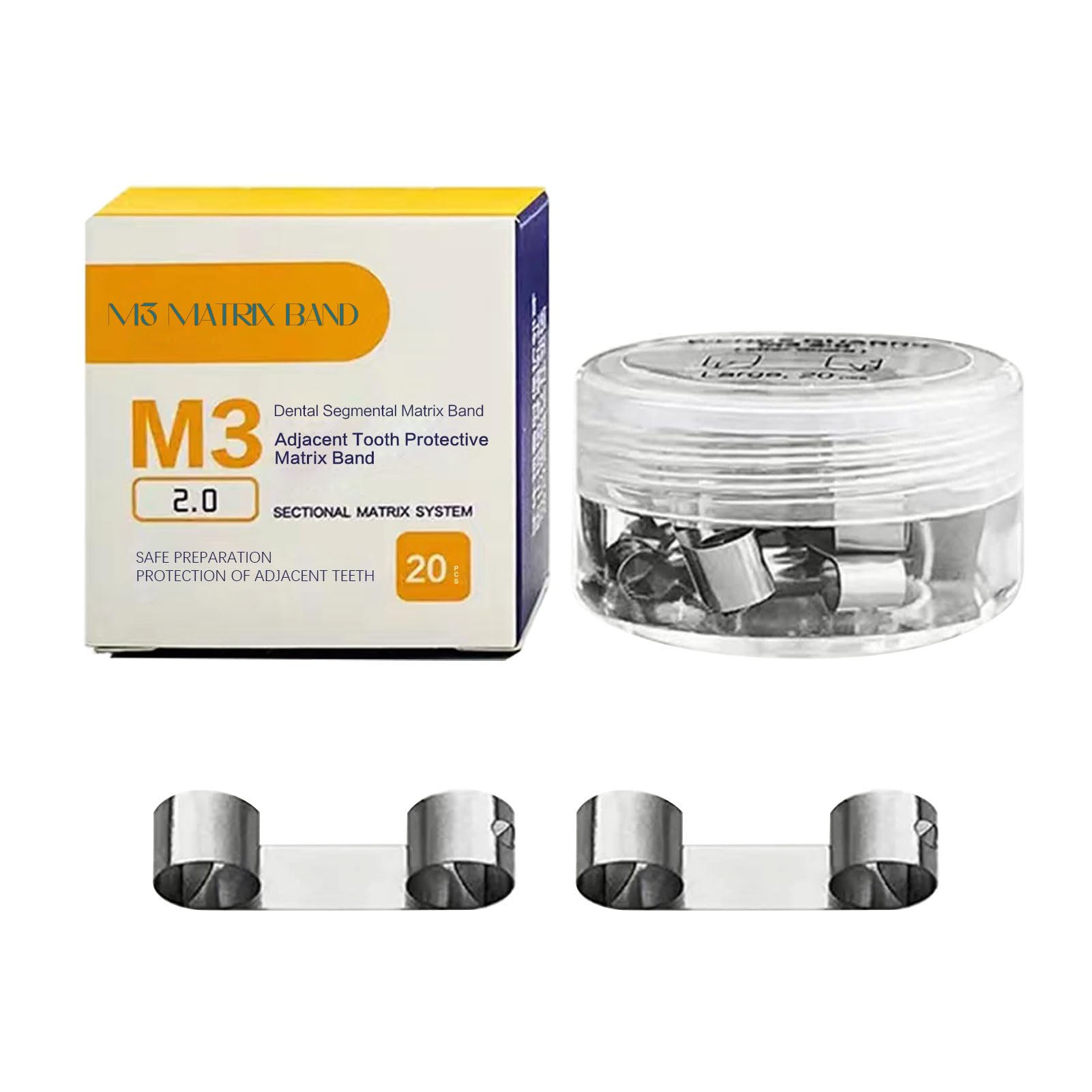 Dental Adjacent Tooth Protection Matrix, Autoclavable Sectional Contoured Matrices Baffle Type Matrix Dentistry Tools Materials.-S