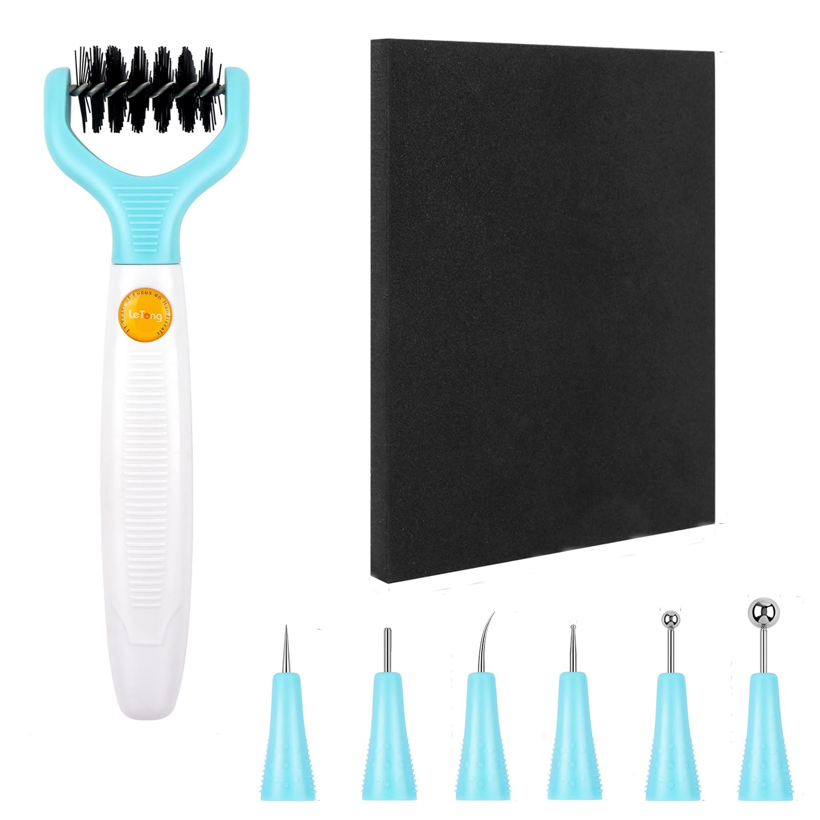All-in-One-Papierformwerkzeug-Set und Stanzpinsel für Kartenherstellung, Papierblüten-Werkzeuge zum Erstellen realistischer dimensionaler Blumen und zum Reinigen von Papier-Bits aus Stanzschablonen,