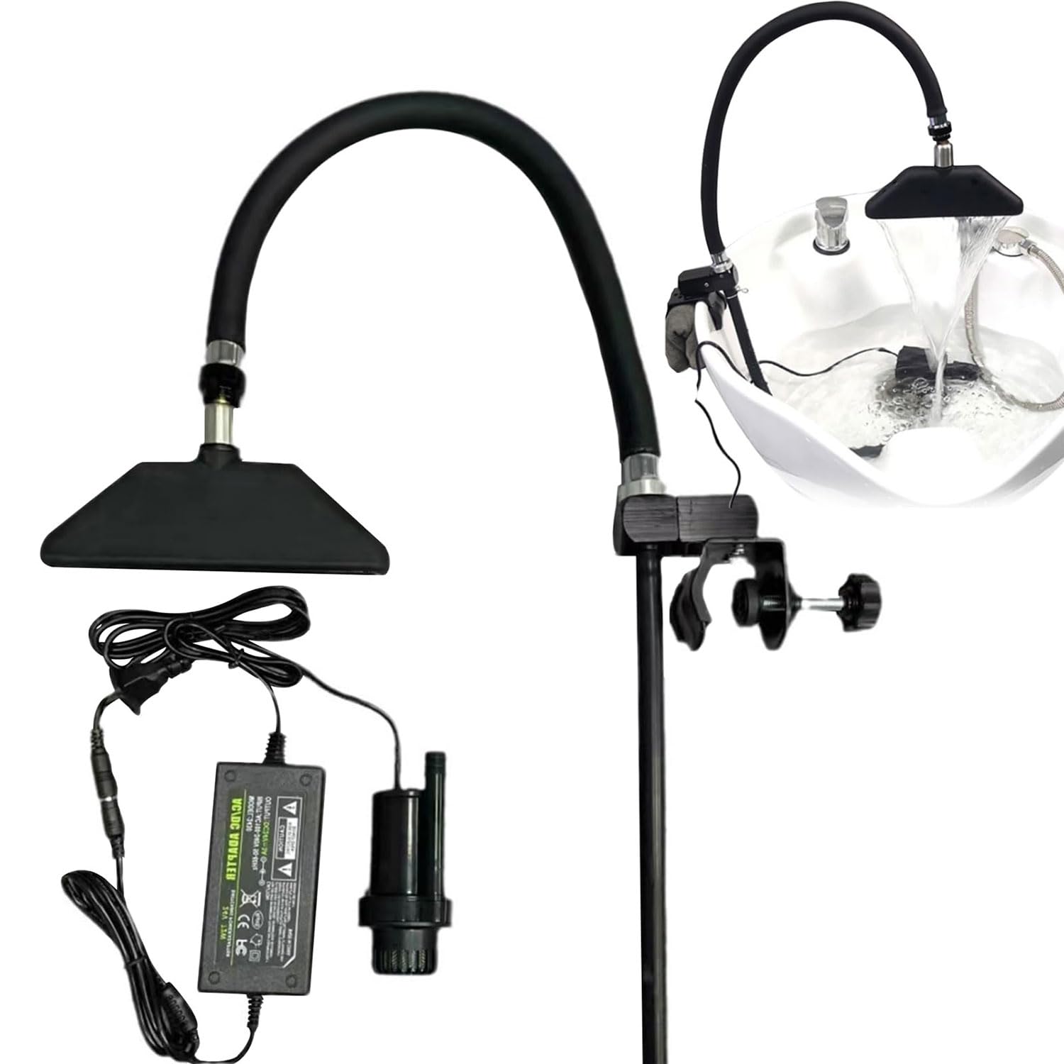 Spa à tête portable avec cadre de circulation d'eau et douche shampooing