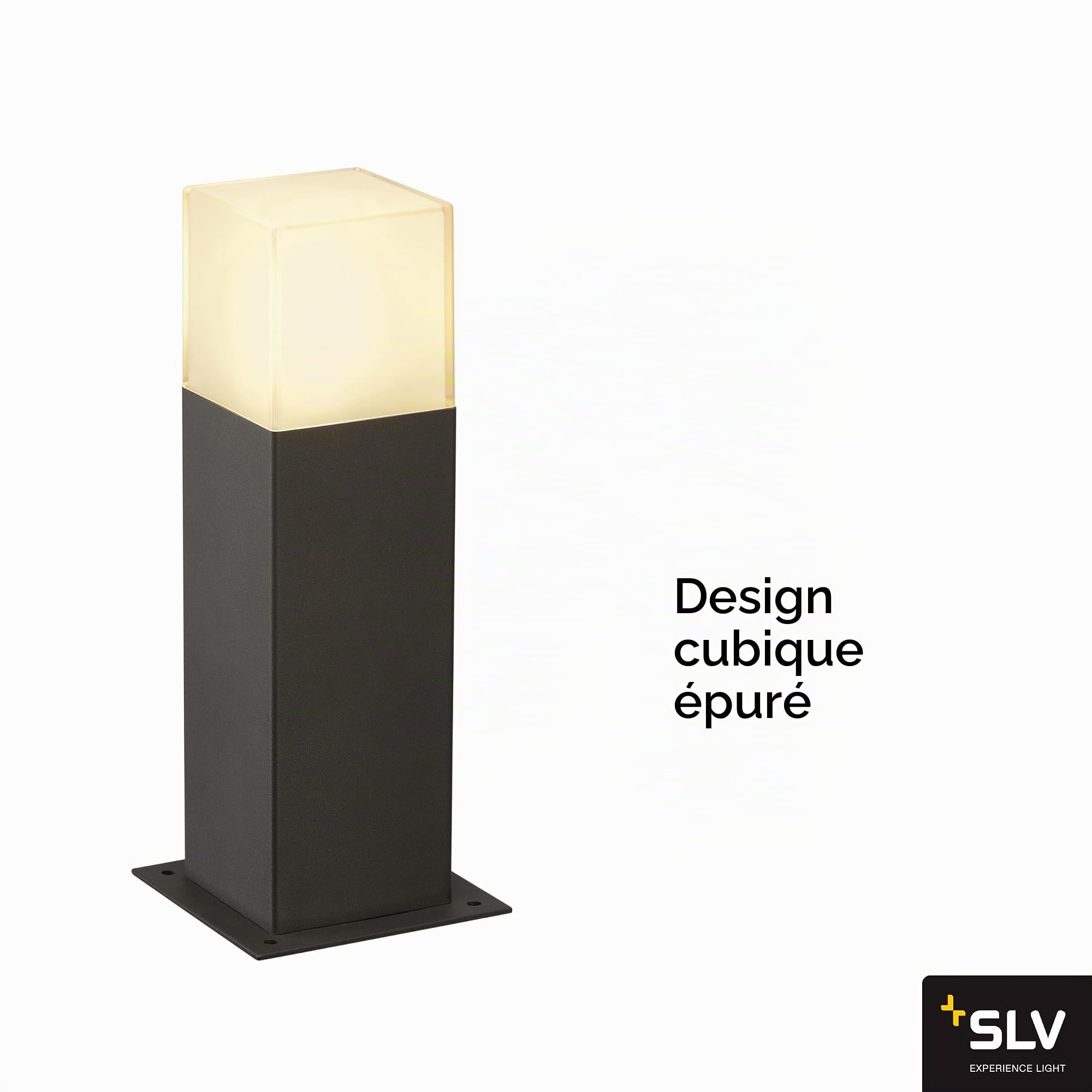 SLV Borne extérieure Grafit 30/Éclairage d'extérieur pour Les allées, Murs, entrées, Lampe de Jardin extérieur LED/E27 IP44 11W Anthracite 231215