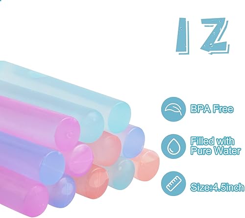 Miniatura 3 de 12 paquetes de cubitos de hielo reutilizables que cambian de color para bebidas, barra de hielo reutilizable para botellas de agua de congelación