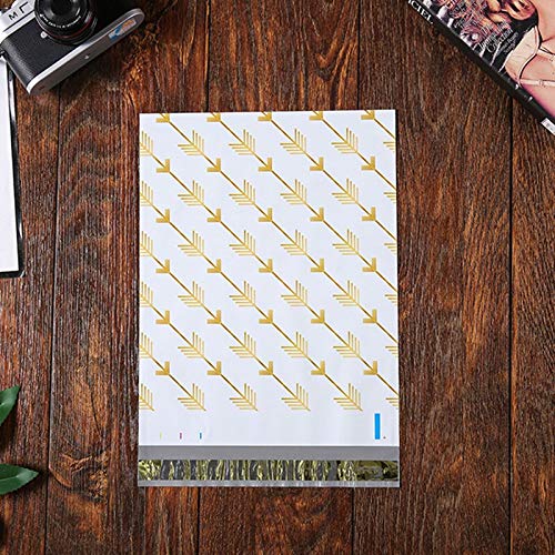 Buste per Spedizione di Plastica 100pcs Golden Courier Bags Impermeabile Spedizione in possesso di spedizione Postal Express Bag Busta busta 10x13 pollici 47