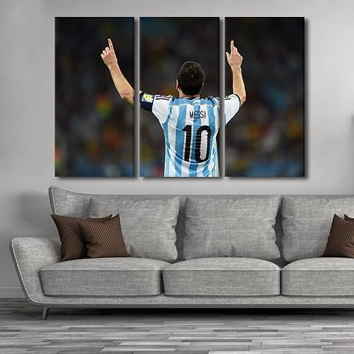 Miniatura 111 de TISHIRON 3 paneles CR7 Cristiano Ronaldo - Póster en lienzo para decoración de pared, pelota deportiva, casa moderna, para club, arena, sala