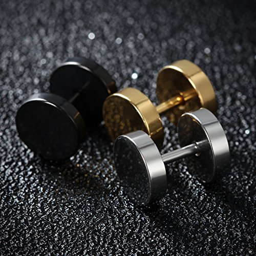 OIDEA 8mm Orecchini per Uomo Orecchini Rotondi in