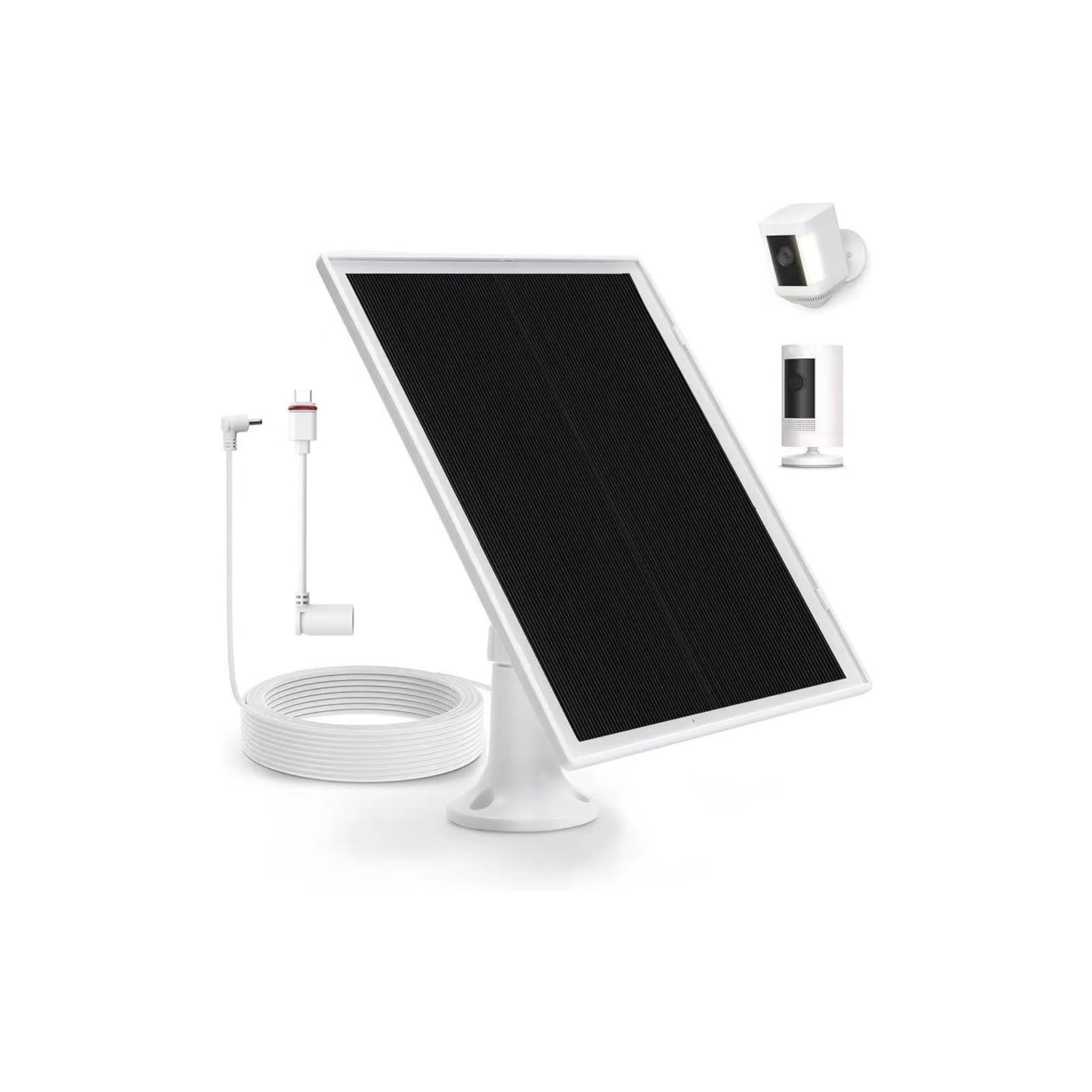 Elnwnnkc Dc3.5 Interfaces Efficiency 6W 5V Shingled Solar Panel Charging For Security Camera High Efficiency Shingled Panel For Rings Camera