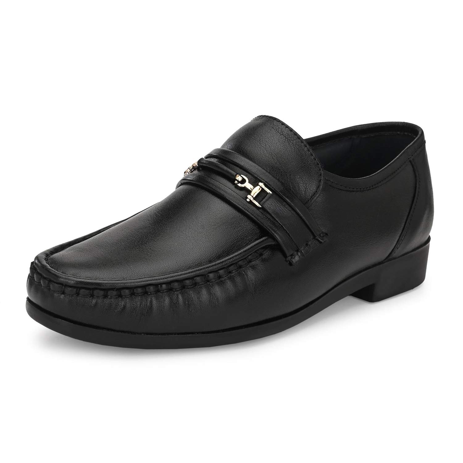 HITZ Mens Black Leather Slip-on Comfort Shoes - 10 (B08G4FRTRT) Amazon Price History, Amazon Price Tracker
