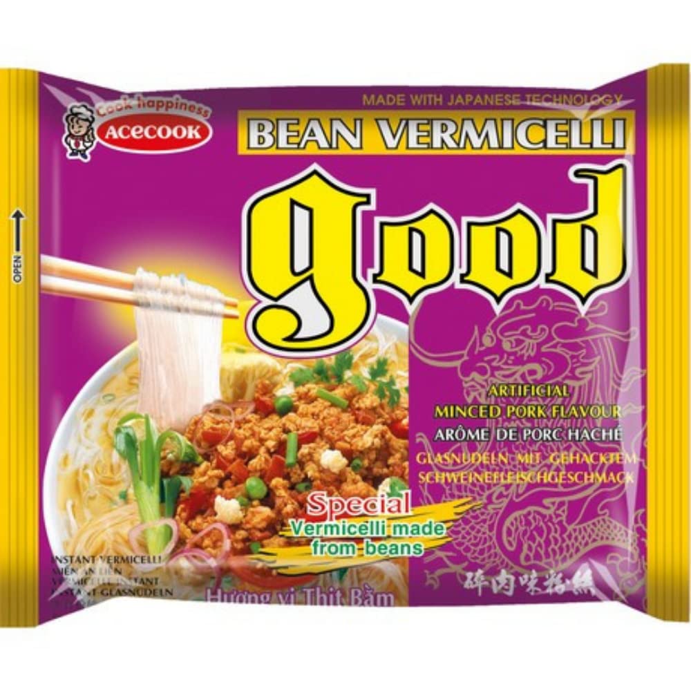 Ace Cock GD Instantnudeln Schwein 48er Pack 57g Glasnudeln | Traditionelle asiatische Reisnudeln aus Vietnam - schnell zubereitet, ideal für Snacks und einfache Mahlzeiten