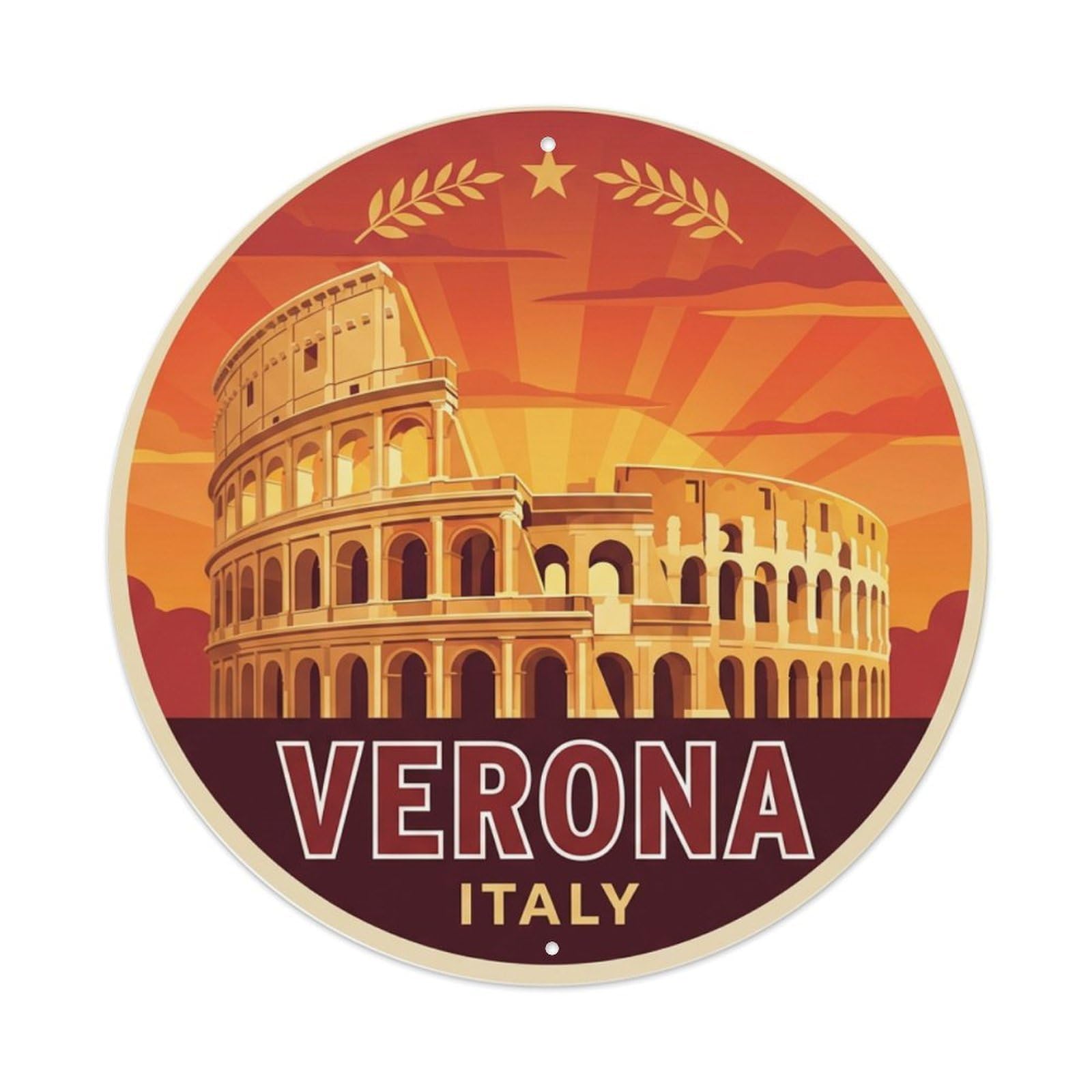 Metal Tin Sign Italy Vintage Travel Verona