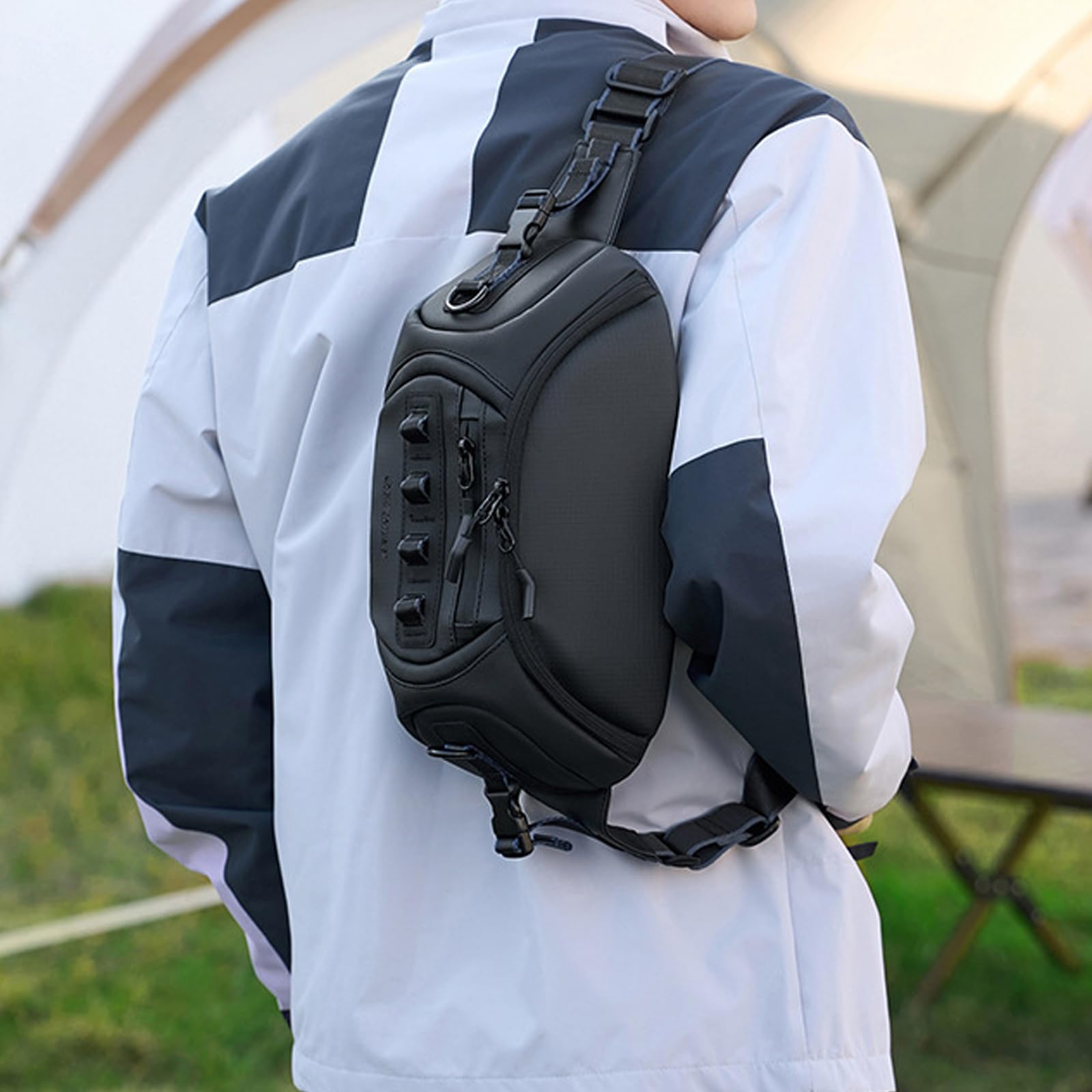 Multi strato DSLR Camera petto Bag Spazioso Interno Ergonomico Spalla Pack con Cinghia Adjsutable Crossbody Bag Camera Chest