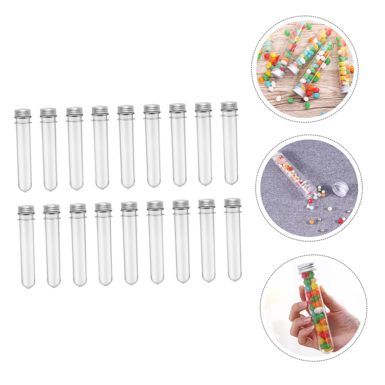 Alipis 50piezas Frascos Transparentes de Tubo de Ensayo para Almacenamiento de Dulces y Baño para Experimentos de Laboratorio