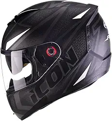 Capacete Fechado Moto Peels Icon Fast Preto Fosco com Branco 58