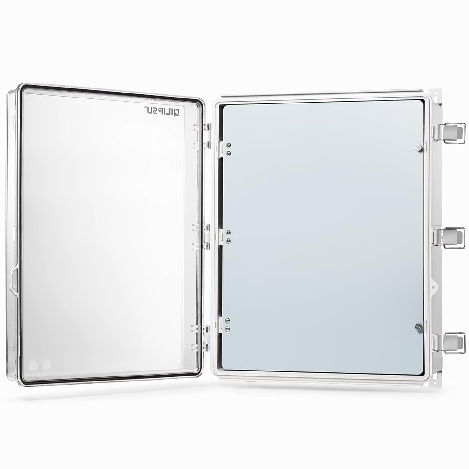 QILIPSU Waterproof Junction Box IP67 Outdoor Plastic Electrical Project Enclosure Weatherproof with Inner Door, Mounting Plate, Wall Brackets, Hinged Clear Cover 20"x16.1"x7.9" CC-D 20"x16.1"x7.9" CC-D Clear Cover