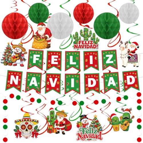 Lovarywow Feliz Navidad Christmas Party Decoration Set 23PCS